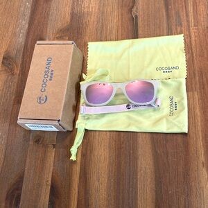 Cocosand Baby Polarized Sunglasses with Strap, 0-24M, white frame/hot pink lens